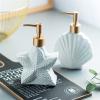 EKAYG Liquid Soap Dispenser Shell Shape Bathroom Sub Bottling Shower Bottle with Golden Matte Pump Home Dcor for Bathroom Kitchen view 3