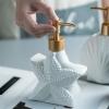 EKAYG Liquid Soap Dispenser Shell Shape Bathroom Sub Bottling Shower Bottle with Golden Matte Pump Home Dcor for Bathroom Kitchen view 4