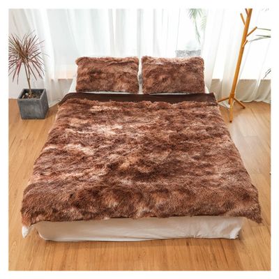 Blanket Queen Size Long Plush Blanket Winter Warm Double-Sided Fluffy Throw Blanket Travel Pillows (Color : Model 4, Size : 3pcs Set 160x195cm)
