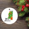 Christmas Ceramic Ornament Mississippi Home Customized Round Ceramic Ornament Merry Christmas Mississippi State Ornament Personalized Christmas Ornaments view 2