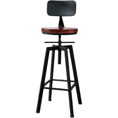 ABGRC Modern Minimalist Barstool, Bar Stool with Wrought Iron Back, Stable Tripod Bar Chairs, Home High Leg Elegant Bar Seat
