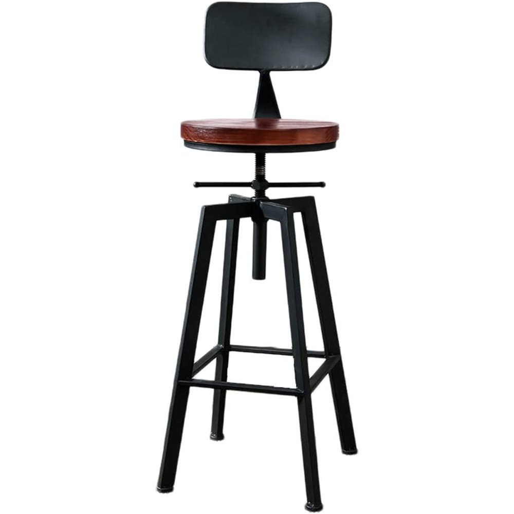 ABGRC Modern Minimalist Barstool, Bar Stool with Wrought Iron Back, Stable Tripod Bar Chairs, Home High Leg Elegant Bar Seat