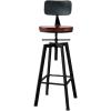 ABGRC Modern Minimalist Barstool, Bar Stool with Wrought Iron Back, Stable Tripod Bar Chairs, Home High Leg Elegant Bar Seat view 1