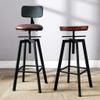 ABGRC Modern Minimalist Barstool, Bar Stool with Wrought Iron Back, Stable Tripod Bar Chairs, Home High Leg Elegant Bar Seat view 2