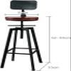 ABGRC Modern Minimalist Barstool, Bar Stool with Wrought Iron Back, Stable Tripod Bar Chairs, Home High Leg Elegant Bar Seat view 3