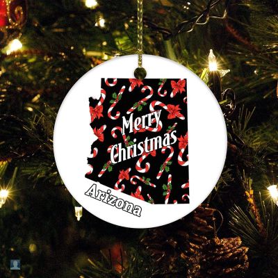 Christmas Ceramic Ornament Merry Christmas Arizona State Ornament Xmas Present US State Ceramic Elegant Hanging Christmas Tree Decorations