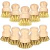 12 Pcs Bamboo Dish Brush, Wooden Scrubber Sisal Bristle Kitchen Wood Brushes for Cleaning Mini Dish Scrubber for Food Pan Pot Sink Fruit and Vegetable Wash view 1