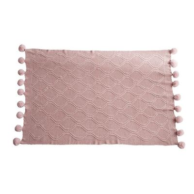 Bannr Blanket Queen Size Chenille Plaid Throw Blanket, Super Soft Chunky Knit Blankets Travel Pillows (Color : Pink, Size : 130x160cm)