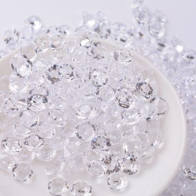 VEGCOO 5000 Pieces Scatter Crystals, Wedding Table Decorative Acrylic Crystals, Confetti Diamonds Crystal Rhinestones 3 mm, 4 mm, 6 mm for Vase Filler Wedding Christmas Party (Transparent)