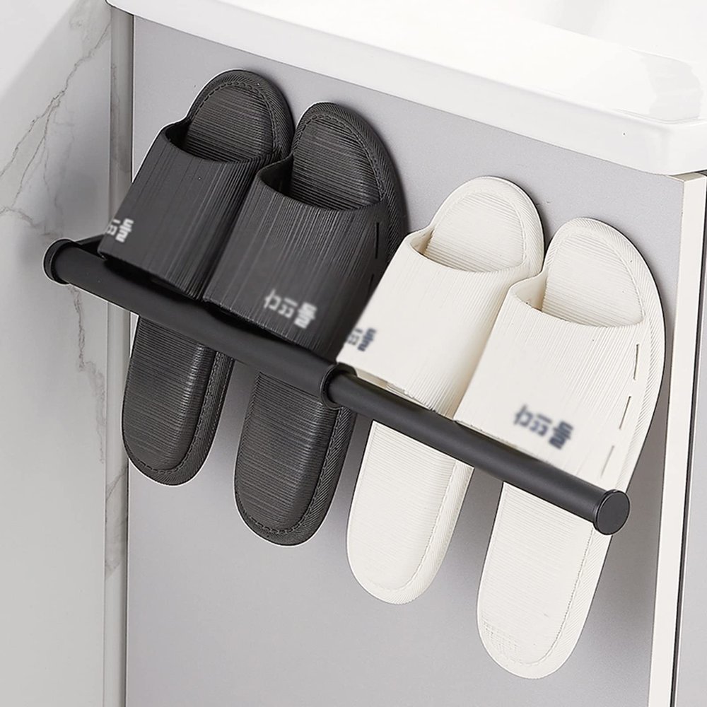 Aluminium Slippers Rack, Extendable Door Shoe Organizers, Hanging Shoes Holder, Towel Organizer Stand, Pot Cover Shelf, for Living Room, Bathroom, Porch