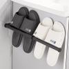 Aluminium Slippers Rack, Extendable Door Shoe Organizers, Hanging Shoes Holder, Towel Organizer Stand, Pot Cover Shelf, for Living Room, Bathroom, Porch view 1