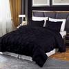 800 Thread Count Pinch Pleated Duvet Cover Set 5 Piece 100% Egyptian Cotton Bedding Set with Zipper & Corner Ties, Breathable Durable Soft Luxury Pintuck Duvet Cover & 4 Pillow Shmas (Black, Twin) view 2