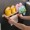 CTVR Wall Mounted Multifunctional Slippers Rack, Door Shoe Hanger, extendable Shoe Holders Shelf, Bathroom Towel Storage Stand Organizer, Blue view 4