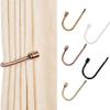 1Pcs Metal Curtain Tie Back Hold Backs U-Shaped Curtain Wall Hook Black Silver Gold Holders with 2 Screws Curtain Hanging,b,1PCS view 3