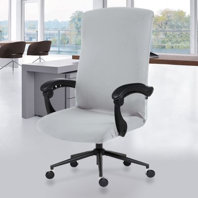 DIVA EN CAMINO DEC Stretch Computer Office Chair Cover with Durable Zipper - Universal Washable Removable Spandex Rotating Boss Chair Slipcovers - Anti-dust Soft Desk Chair Seat Protector for Pets