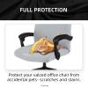 DIVA EN CAMINO DEC Stretch Computer Office Chair Cover with Durable Zipper - Universal Washable Removable Spandex Rotating Boss Chair Slipcovers - Anti-dust Soft Desk Chair Seat Protector for Pets view 4