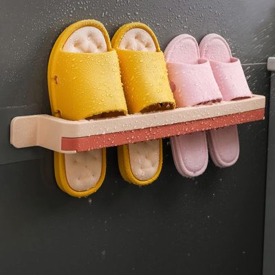 CTVR Plastic Slippers Rack, Wall Mounted Door Shoe Hanger, extendable Shoe Holders Shelf, Towel Storage Stand Organizer, Suitable for Bathroom and Kitchen