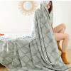 Blanket Queen Size Chunky Knit Blanket Throw Cotton Sofa Cover Toweling Coverlet Throw Blanket Travel Pillows (Color : Green, Size : 200X230cm) view 2
