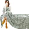 Blanket Queen Size Chunky Knit Blanket Throw Cotton Sofa Cover Toweling Coverlet Throw Blanket Travel Pillows (Color : Green, Size : 200X230cm) view 4