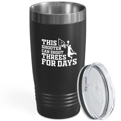Basketball Black Edition Viking Tumbler 20oz - This Shooter Can Shoot - Sport Lovers Playing Hobbies Athletics Coaches Powerful Bouncing Passing Shoot