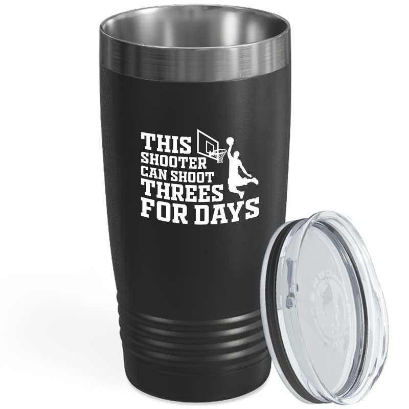 Basketball Black Edition Viking Tumbler 20oz - This Shooter Can Shoot - Sport Lovers Playing Hobbies Athletics Coaches Powerful Bouncing Passing Shoot