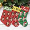 Boffihuxaw Personalized Christmas Stockings Set of 3 Custom Family Stockings with Photo Face Name Customized Xmas Holiday Decor view 1