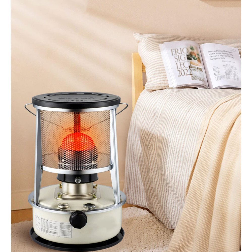Xrdbfd Kerosene Stove Indoor, 4.6/6L Kerosene Stove Heater, Universal Kerosene Stove Burner, Kerosene Stove Heater Without Electricity, Outdoor Camping Oil Paraffin Heaters,6Lwhite