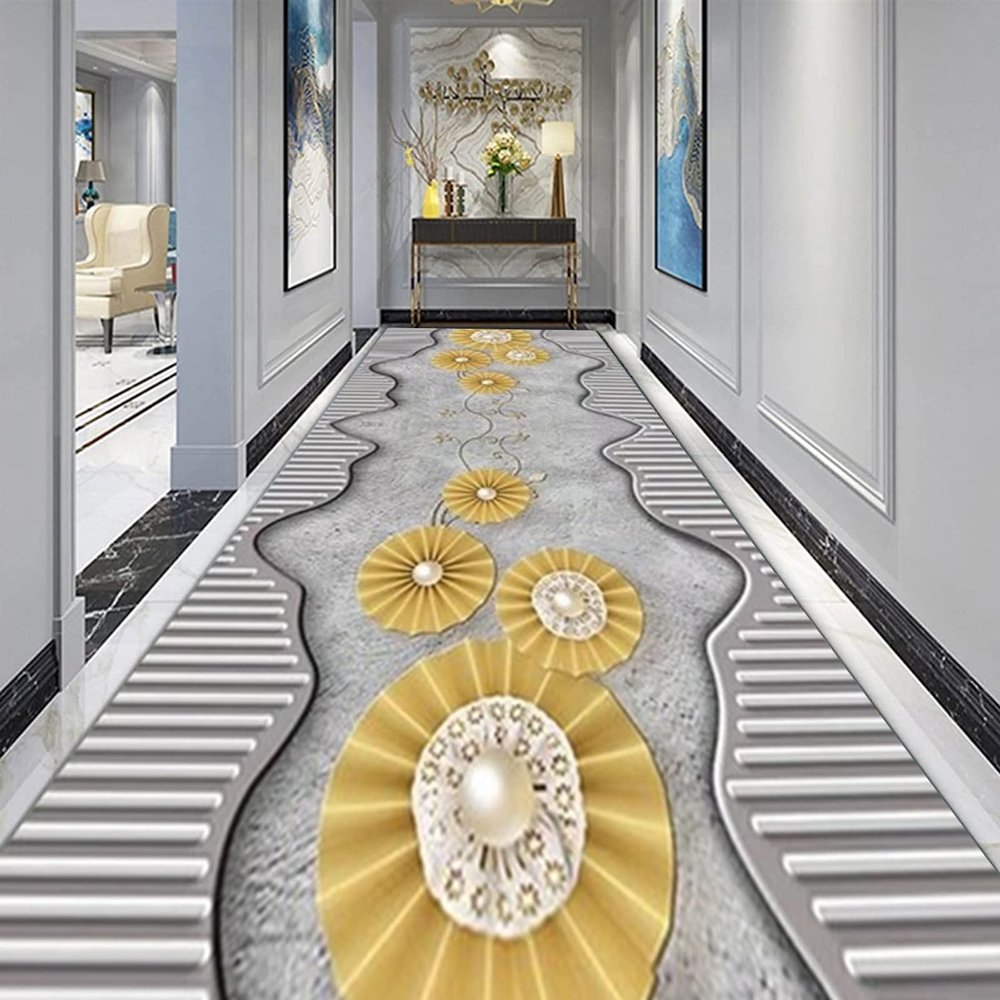 GRAPKS Hallway Runner Carpet, Modern Soft Touch Narrow Runner Rug - for Corridor, Kitchen, Entryway, Stair Floor Non-Slip Mat 60x350cm/80x400cm (Size : 3.3 ft x 11.5 ft)