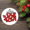 Ornament Merry Christmas Washington State 2022 Ornament Washington Home Xmas Tree Decorations Flat Circle Ceramic Ornament 3 Inch Keepsake for Friends,Family view 2