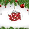 Ornament Merry Christmas Washington State 2022 Ornament Washington Home Xmas Tree Decorations Flat Circle Ceramic Ornament 3 Inch Keepsake for Friends,Family view 3