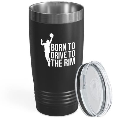 Basketball Black Edition Viking Tumbler 20oz - Born To Drive To The Rim - Sport Lovers Play Athlete Challenge Coach Spirit Center Hoop Strategy Hobby