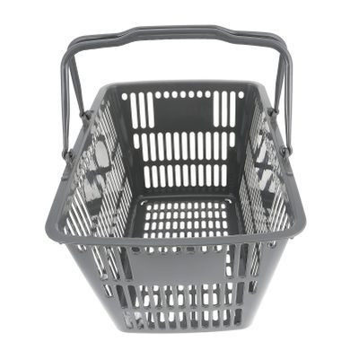 Shopping Basket Storage Basket Portable with Double Handles for Home Supermarket Grey