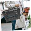 Shopping Basket Storage Basket Portable with Double Handles for Home Supermarket Grey view 4