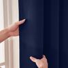 20ft Extra Long Curtains with Soft Texture,Dark Navy,Grommet Top Decorative Drapes Privacy for 2 Story House,Great Room, High Ceiling (1 Panel,52 x 240 Inch) view 3