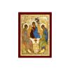 Abraham's Hospitality icon Rublev Handmade Greek Orthodox Icon of The Holy Trinity, Byzantine Art Wall Hanging Wood Plaque, Religious Decor 20x27cm view 1