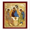 Abraham's Hospitality icon Rublev Handmade Greek Orthodox Icon of The Holy Trinity, Byzantine Art Wall Hanging Wood Plaque, Religious Decor 20x27cm view 2