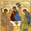 Abraham's Hospitality icon Rublev Handmade Greek Orthodox Icon of The Holy Trinity, Byzantine Art Wall Hanging Wood Plaque, Religious Decor 20x27cm view 3