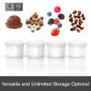BALCI - 16oz Ice Cream Containers with Silicone Lids (Set of 4) - 1 Pint Each Freezer Food Storage Containers, Reusable, LeakProof, For Homemade IceCream Containers - White with Sprinkles view 2