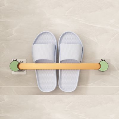 Bathroom Shoe Holder, Slippers Rack, Self Adhesive Shoe Hanger, Multifunction Towel Bar, Kitchen Dish Cloths Hanger, Wall Mounted (Size : 48 * 5cm)