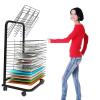 HONGKEFIT Art Drying Rack - Flexible Shelves Mobile Cart for Painting Craft Artwork Canvas Storage, Stackable Metal Stainless Steel Art Rack Power Coated for Classroom, Art Club (Size : 35-Layer) view 1
