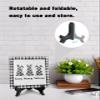 Desk Decor with Wooden Stand Plaque, Easter Table Sign Decorative Ceramics Desk Plaque Office Home Party Holiday Gift Desktop Plaque Sign Decor Every Welcome Bunny Black and White Plaid view 3