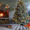 Christmas Tree Skirt 48 Inches Large Christmas Skirt Tree, Rustic Navy White Checkered Buffalo Plaid Tree Skirt Christmas Decorations for Fireplace Party Holidays Indoor Outdoor Blue Pattern Farmhouse view 3