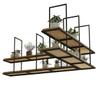 Drsyffsup Ceiling Shelf Wine Holder, Rustic Solid Wood Hanging Floating Shelves,Wall Mounted Flower Stand Storage Rack for Home, Kitchen, BarOffice Decorating (Size : 120x30x80cm) view 1