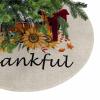 Christmas Tree Skirt 48 Inches Large Christmas Skirt Tree, Thanksgiving Pumpkin Orange Plaid Sunflower Tree Skirt Christmas Decorations for Fireplace Party Indoor Outdoor Thankful Farm Harvest view 2