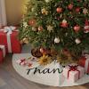 Christmas Tree Skirt 48 Inches Large Christmas Skirt Tree, Thanksgiving Pumpkin Orange Plaid Sunflower Tree Skirt Christmas Decorations for Fireplace Party Indoor Outdoor Thankful Farm Harvest view 3