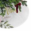 Christmas Tree Skirt 48 Inches Large Christmas Skirt Tree, Easter Floral Spring Tree Skirt Christmas Decorations for Fireplace Party Holidays Indoor Outdoor Golden He is Risen Blooming Flower view 2