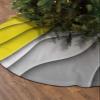 Christmas Tree Skirt 48 Inches Large Christmas Skirt Tree, Yellow Grey Ombre Tree Skirt Christmas Decorations for Fireplace Party Holidays Indoor Outdoor Modern Geometric Abstract Aesthetics Cream view 2