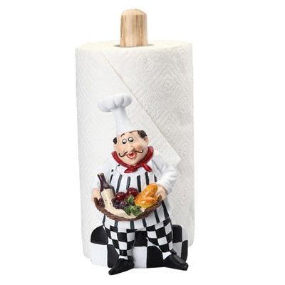 Paper Towel Holders Vertical Napkin Holder,chef Decorative Resin Crafts Paper Towel Holder,cafe Restaurant Cake Store Dessert Store,paper Rack Shelf (Size : 13x27 cm)