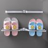 CTVR 180 Degree Rotation Slipper Holder, Folding Bathroom Shoe Shelf, Plastic Shoe Hanging, Door Slippers Organizer Rack, Towel Stand, Multifunction view 4