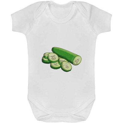 Azeeda 3-6 Month 'Sliced Cucumber' Baby Grow/Bodysuit (GR00090151)